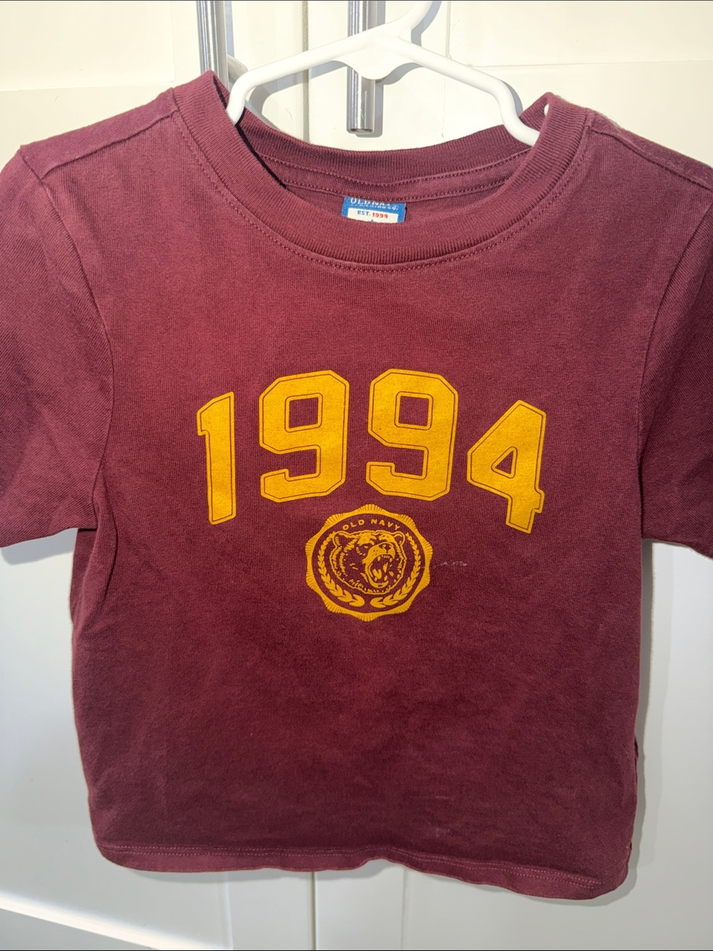 Old Navy Maroon Tee with Yellow 1994 Graphic